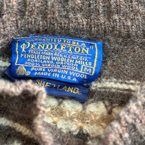 Vintage Pendleton Shetland Wool Swetaer - Size M - Picture 4 of 8